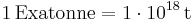\mathrm{1\, Exatonne = 1\cdot 10^{18}\, t}